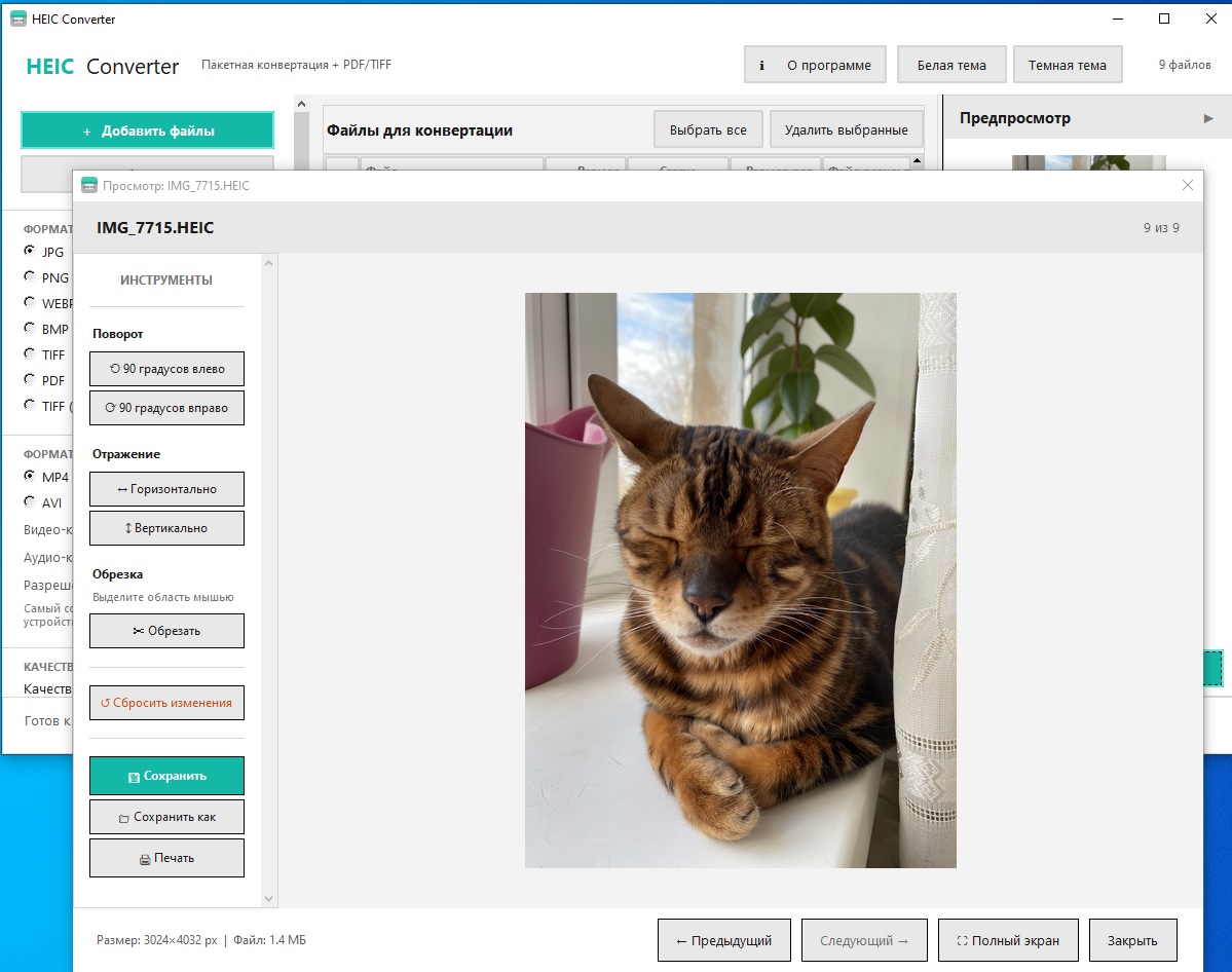 HEIC Converter интерфейс